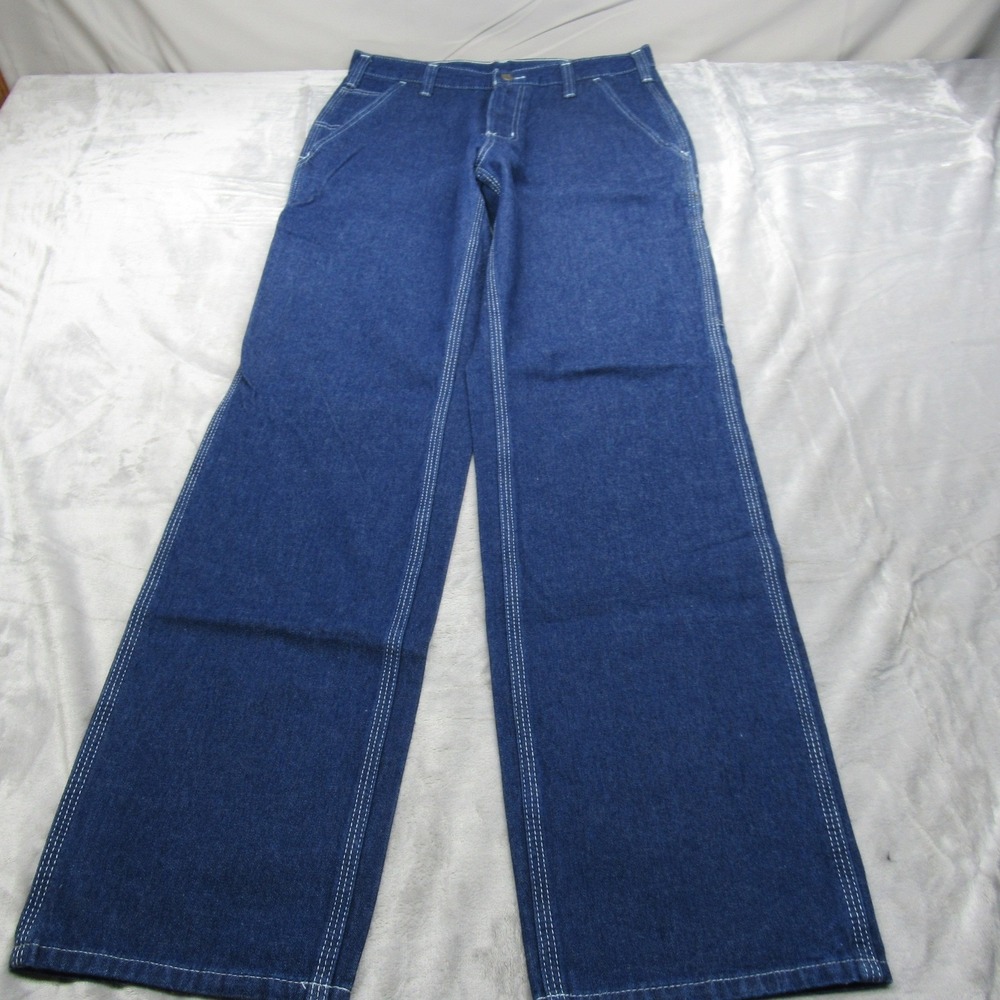 Carhartt Jeans Mens 30x34 Baggy Dark Relax Straight Dungaree Fit Work Rugged NEW